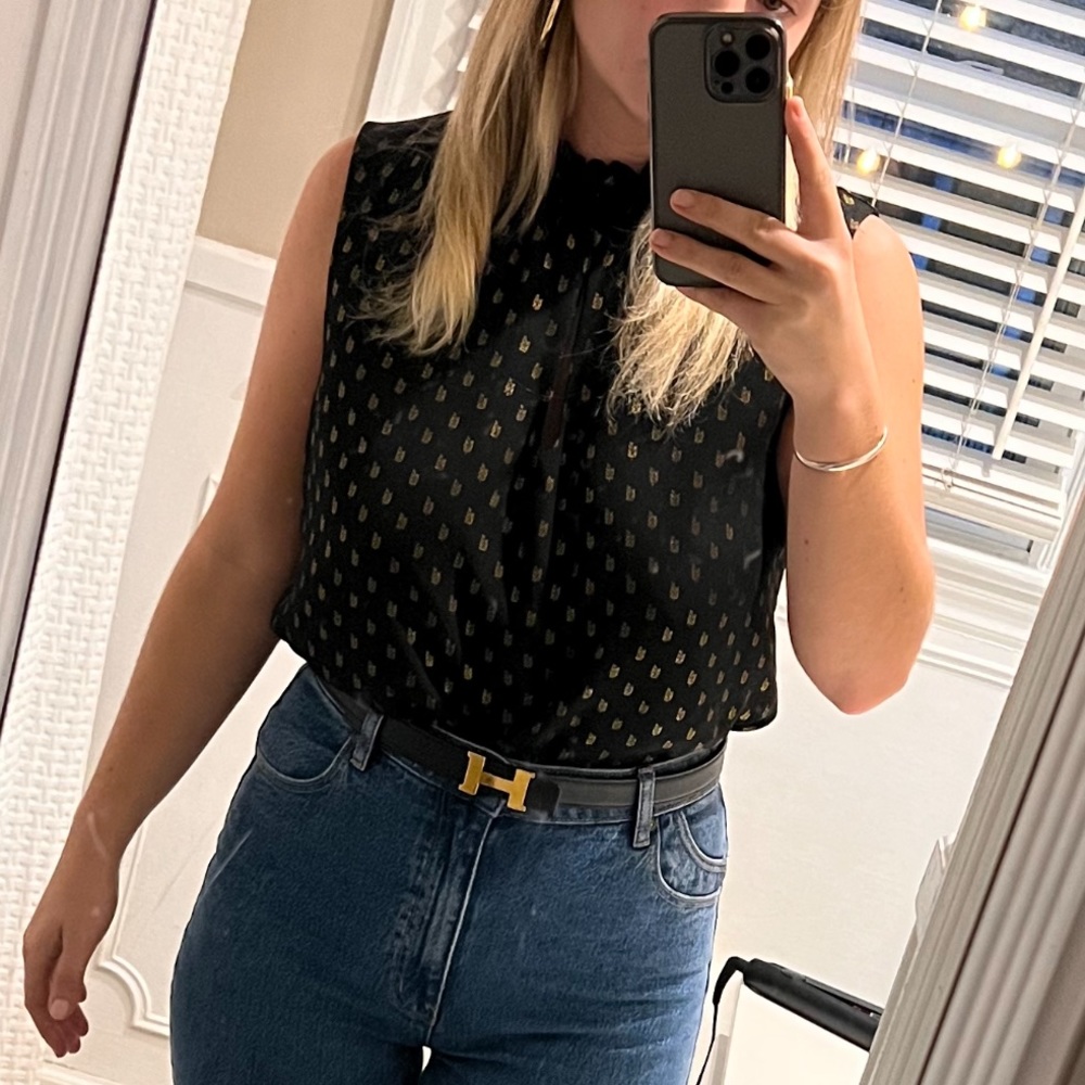 DREW | Black & Gold Top